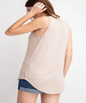 Darsa Tan Taupe Tank Top