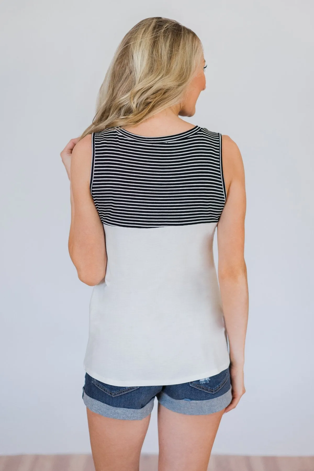 Days Go By Striped Pocket Tank Top- Coral