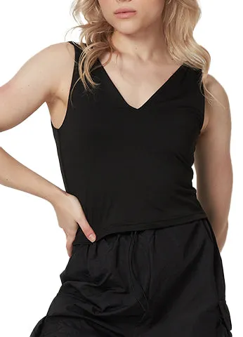 DEEP V-NECK DOUBLE LAYERED  CROP TOP(VERA01) <Bundle>