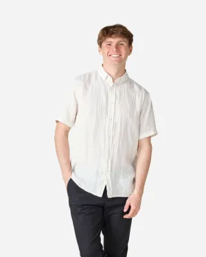 Dennis short striped shirt - Cream/sand