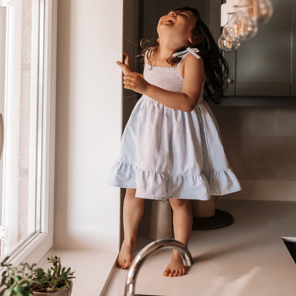 Deolinda Girls Havana Blue Sundress
