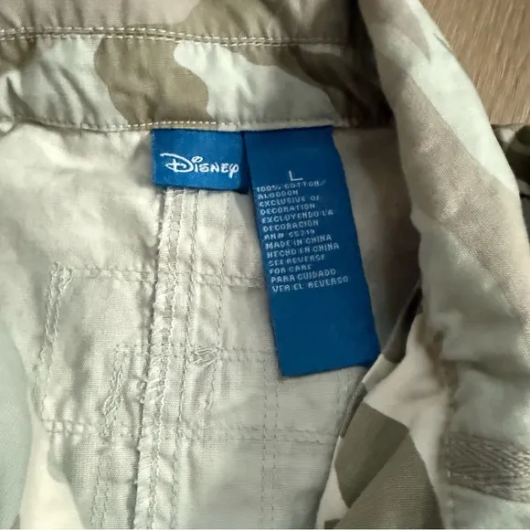 Disney Tinkerbell Camo Lightweight Patches Distressed Deconstructed Jacket Sz L