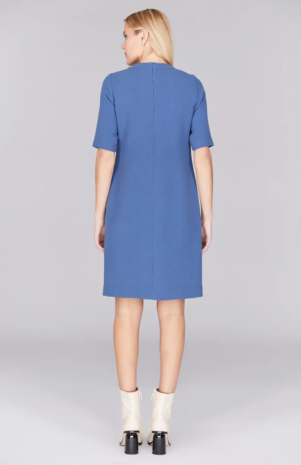 Double Face Short Sleeve Shift Dress