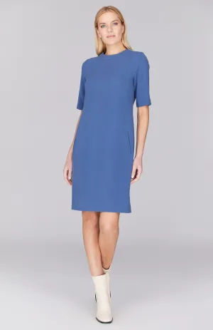 Double Face Short Sleeve Shift Dress