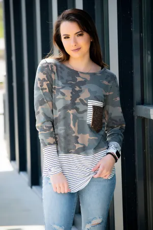 Double Pocket Stripe   Sparkle  (Camo)