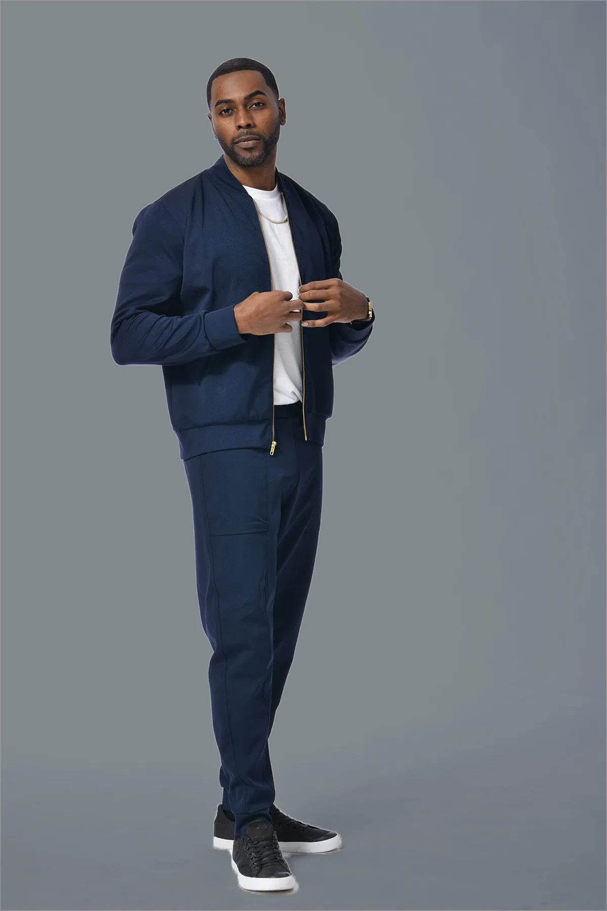 DREW - Men's Navy Classic Bomber - TN-103