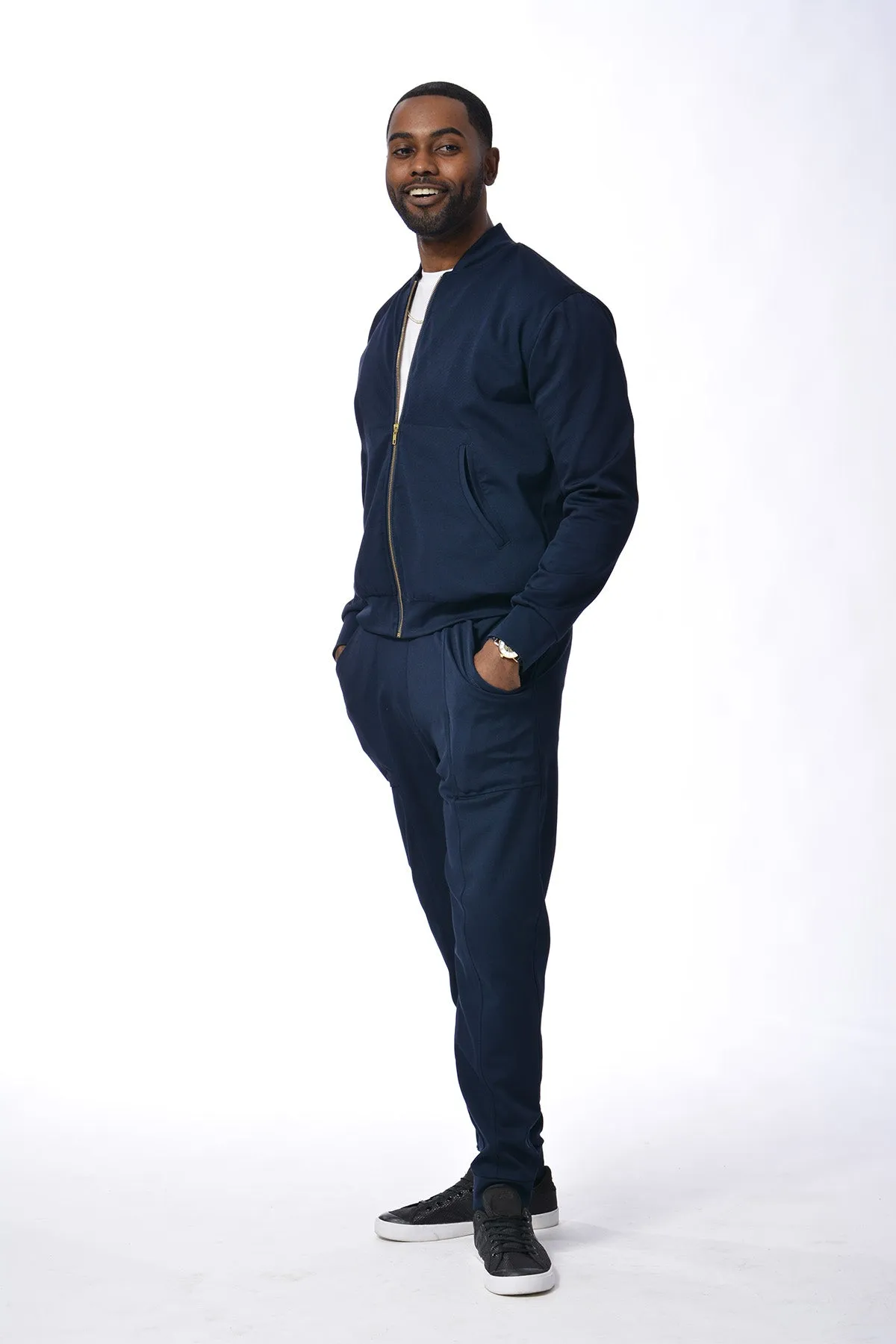 DREW - Men's Navy Classic Bomber - TN-103