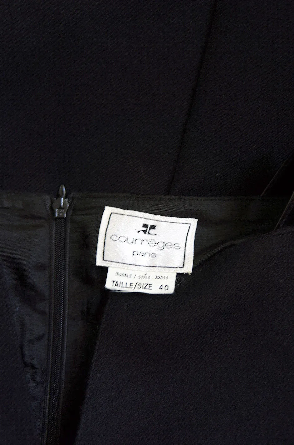 Early 1980s Courreges Patent Detail Dress