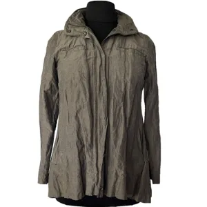 Eileen Fisher Metallic Brown Rumpled Cotton Lightweight Jacket