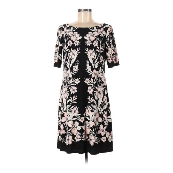 Eliza J Floral Short Sleeve Shift Dress Size 6
