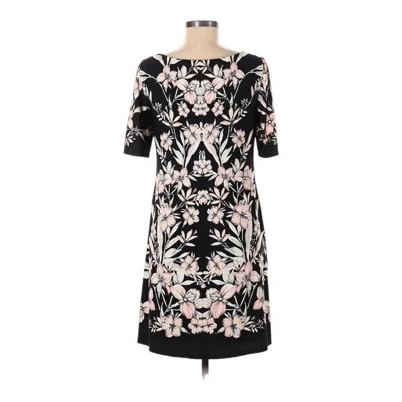 Eliza J Floral Short Sleeve Shift Dress Size 6