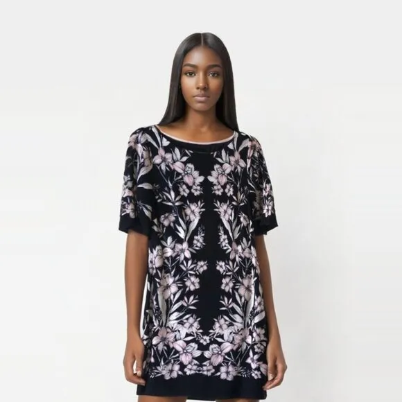 Eliza J Floral Short Sleeve Shift Dress Size 6