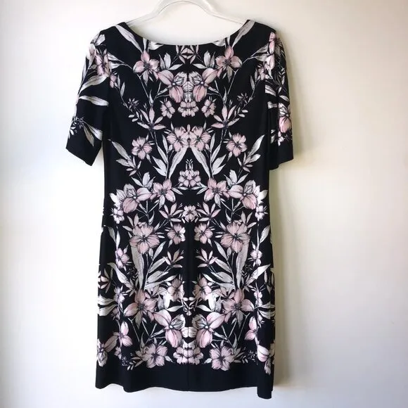 Eliza J Floral Short Sleeve Shift Dress Size 6