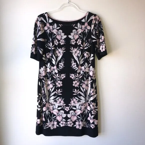 Eliza J Floral Short Sleeve Shift Dress Size 6