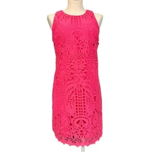 ELIZA J NWOT pink lace over sleeveless shift dress