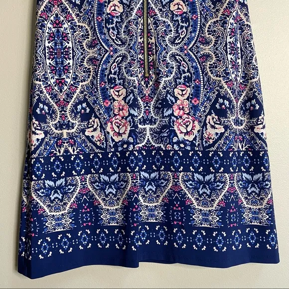 Eliza J Printed Bateau Neck Shift Dress Size 8