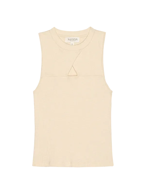 ELLIE KEYHOLE TOP IN PARCHMENT