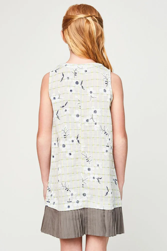 Embroidered Sleeveless Dress