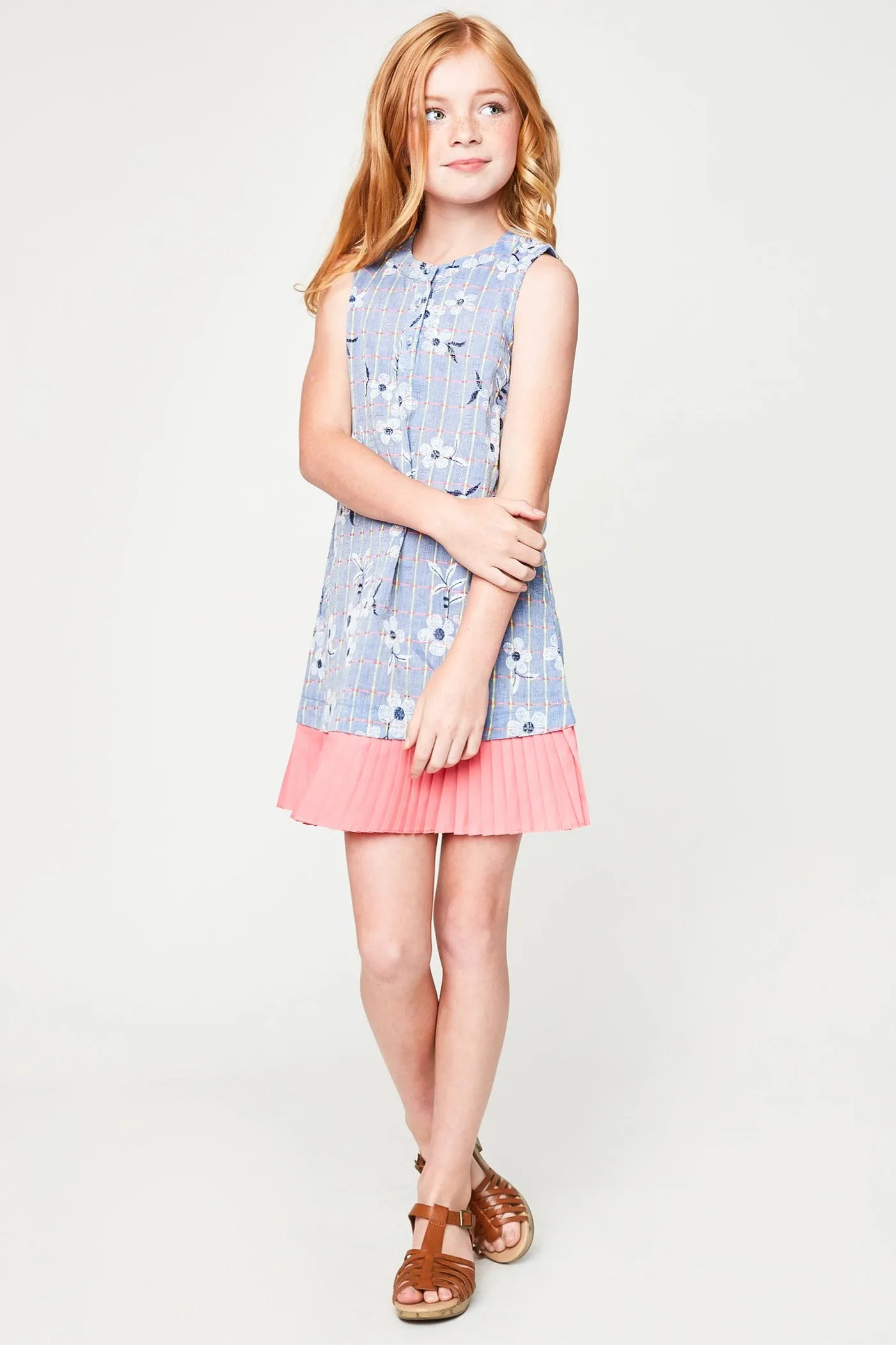 Embroidered Sleeveless Dress