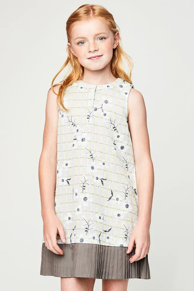 Embroidered Sleeveless Dress