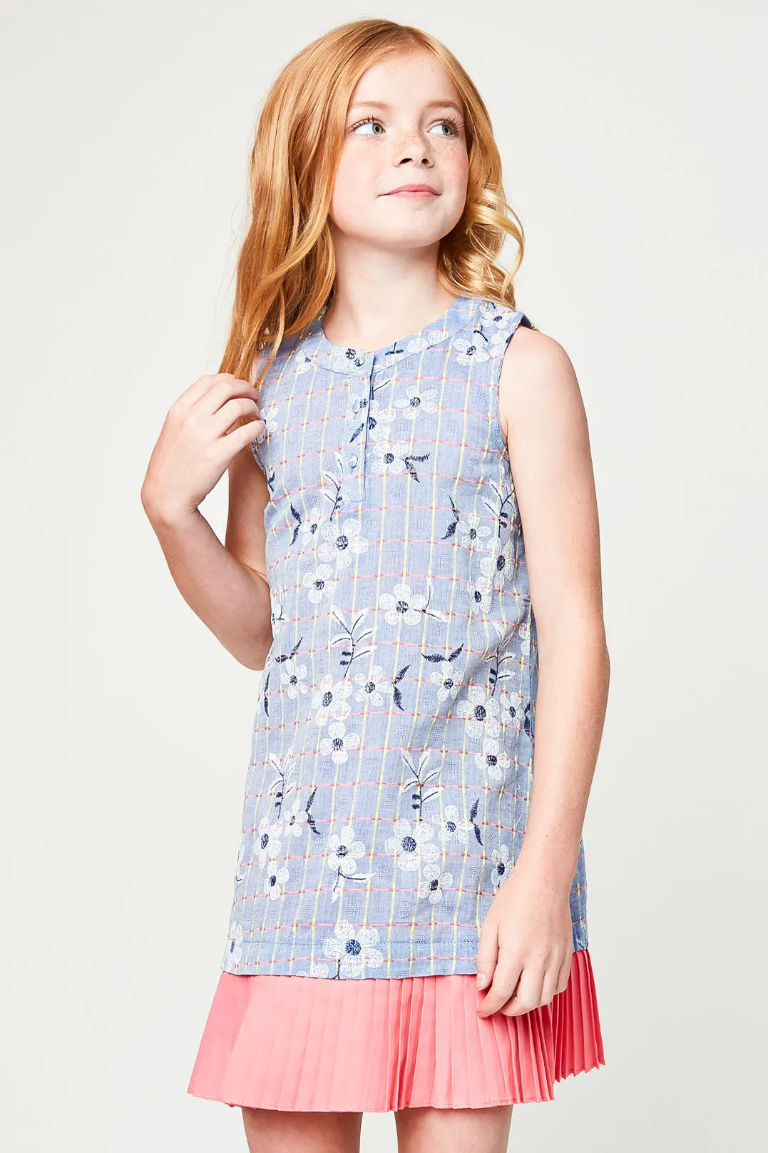 Embroidered Sleeveless Dress