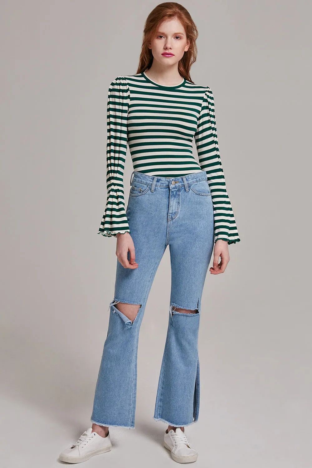 Emmy Striped Puff Sleeve Top