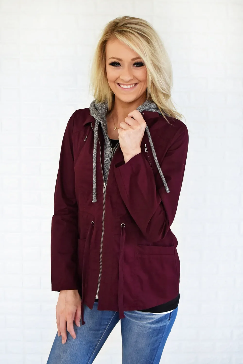Essential Fall Jacket - Burgundy
