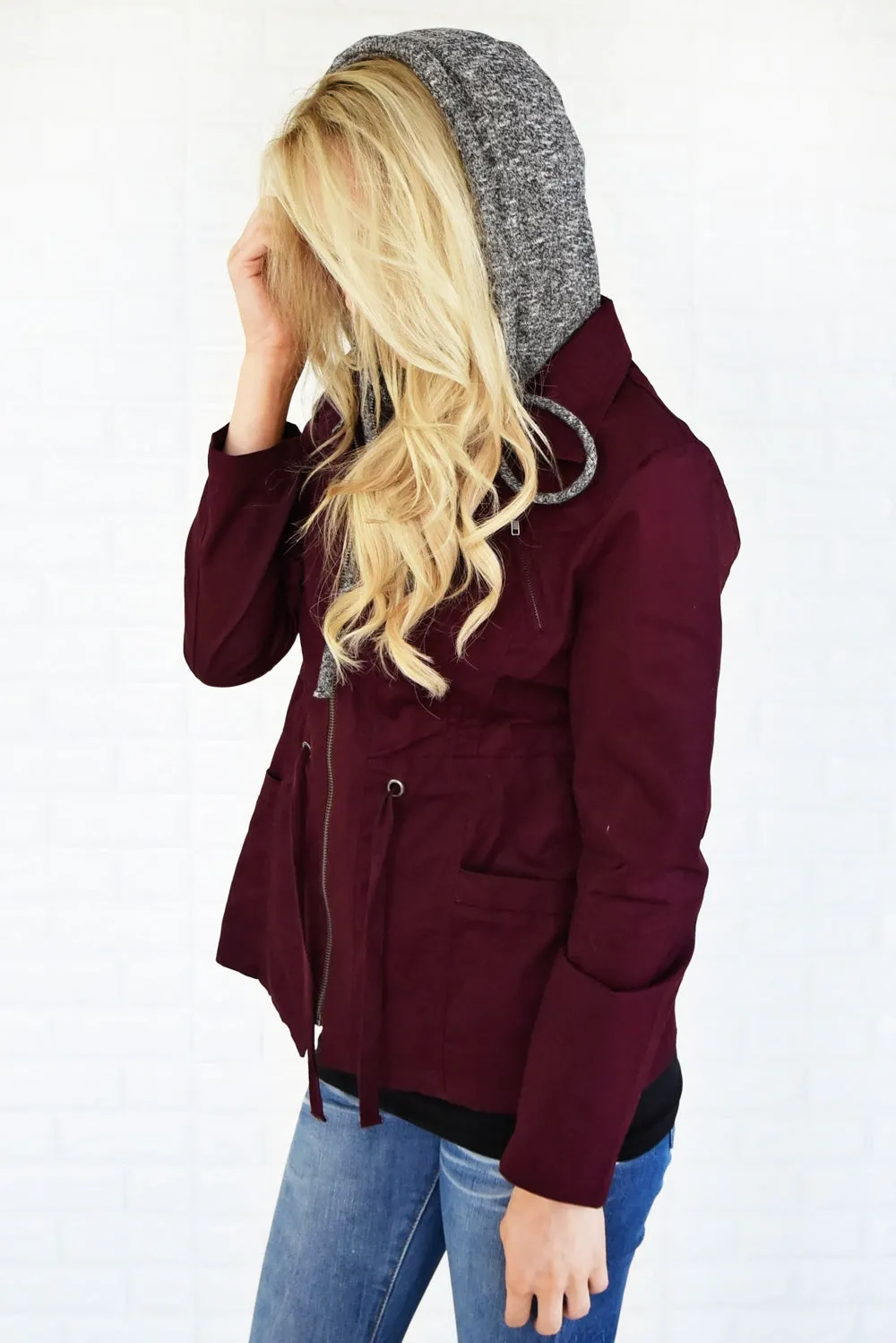 Essential Fall Jacket - Burgundy