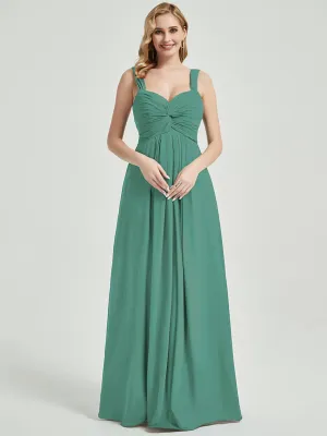 Eucalyptus Sweetheart Straps A-Line Maxi Chiffon Bridesmaid Dress
