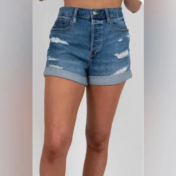Eunina Olivia Ultra High rise Mom Shorts Denim Size XS