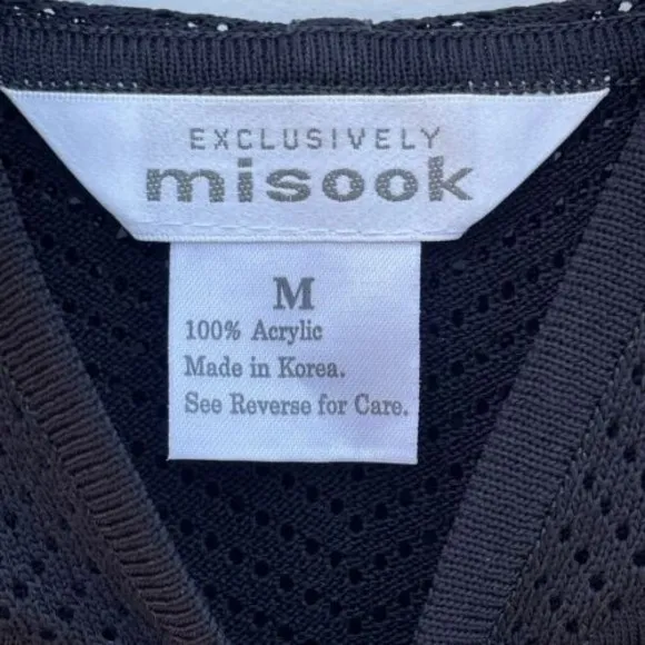Exclusively Misook Mesh 3/4 Sleeve Zip Front Hooded Lightweight Hooded Jacket M