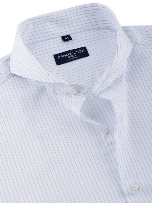 Extreme Cutaway Non-Iron Light Blue Thin Stripes Shirt