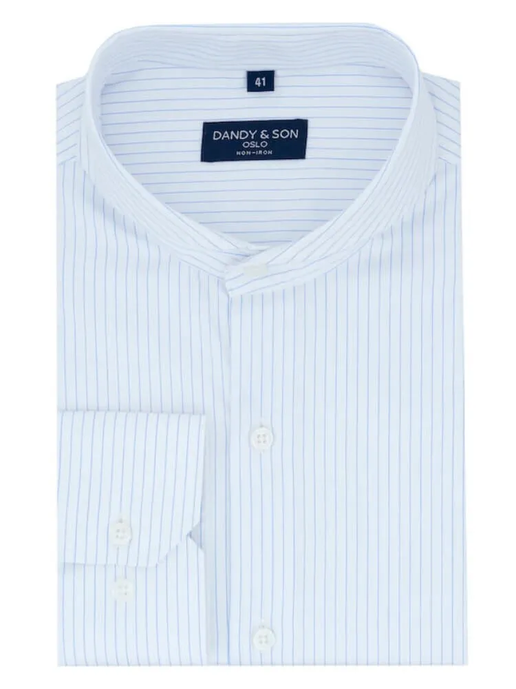 Extreme Cutaway Non-Iron Light Blue Thin Stripes Shirt