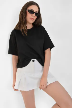 Falda short cargo con tableado