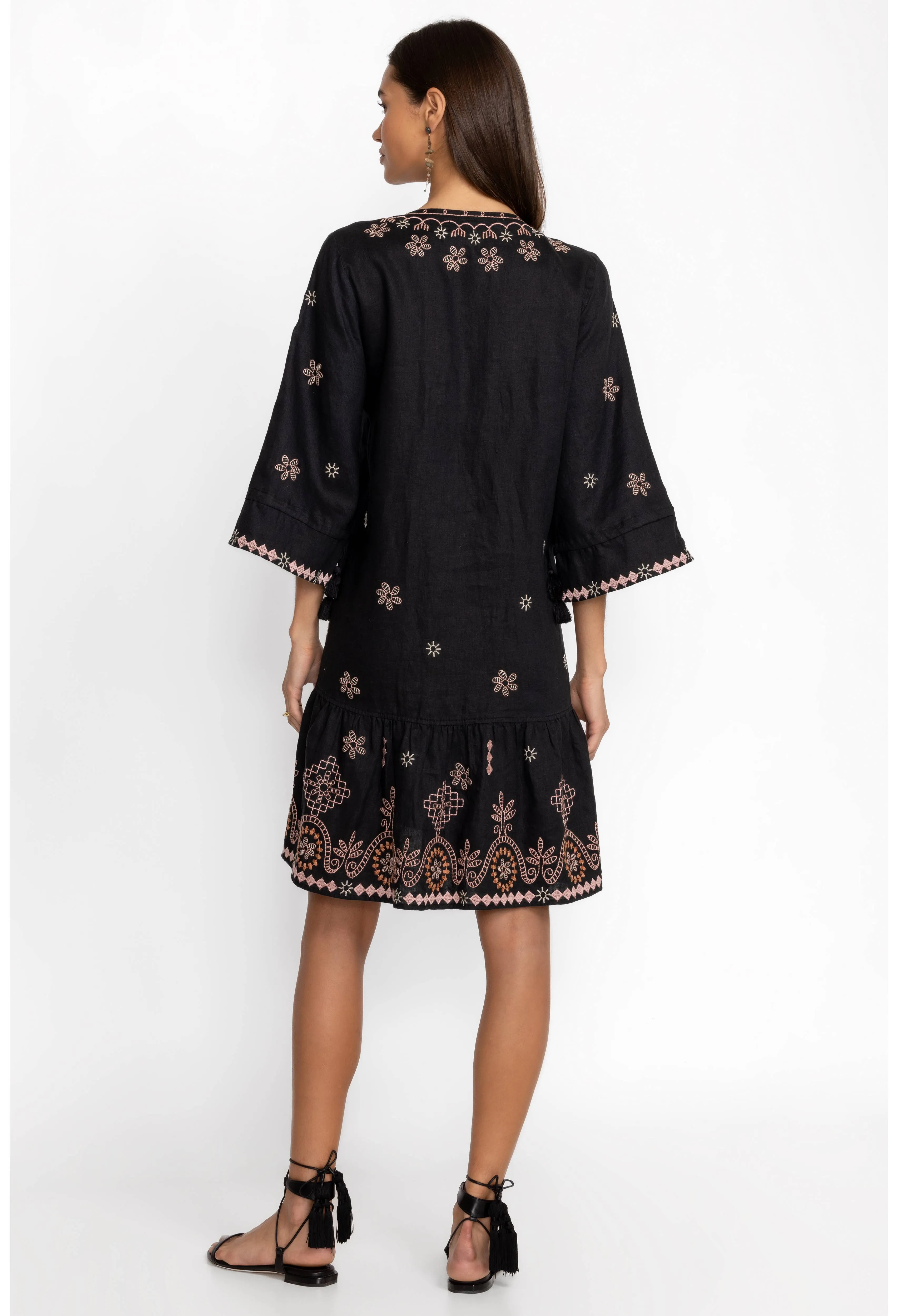 Faye Kimono Sleeve Flounce Dress