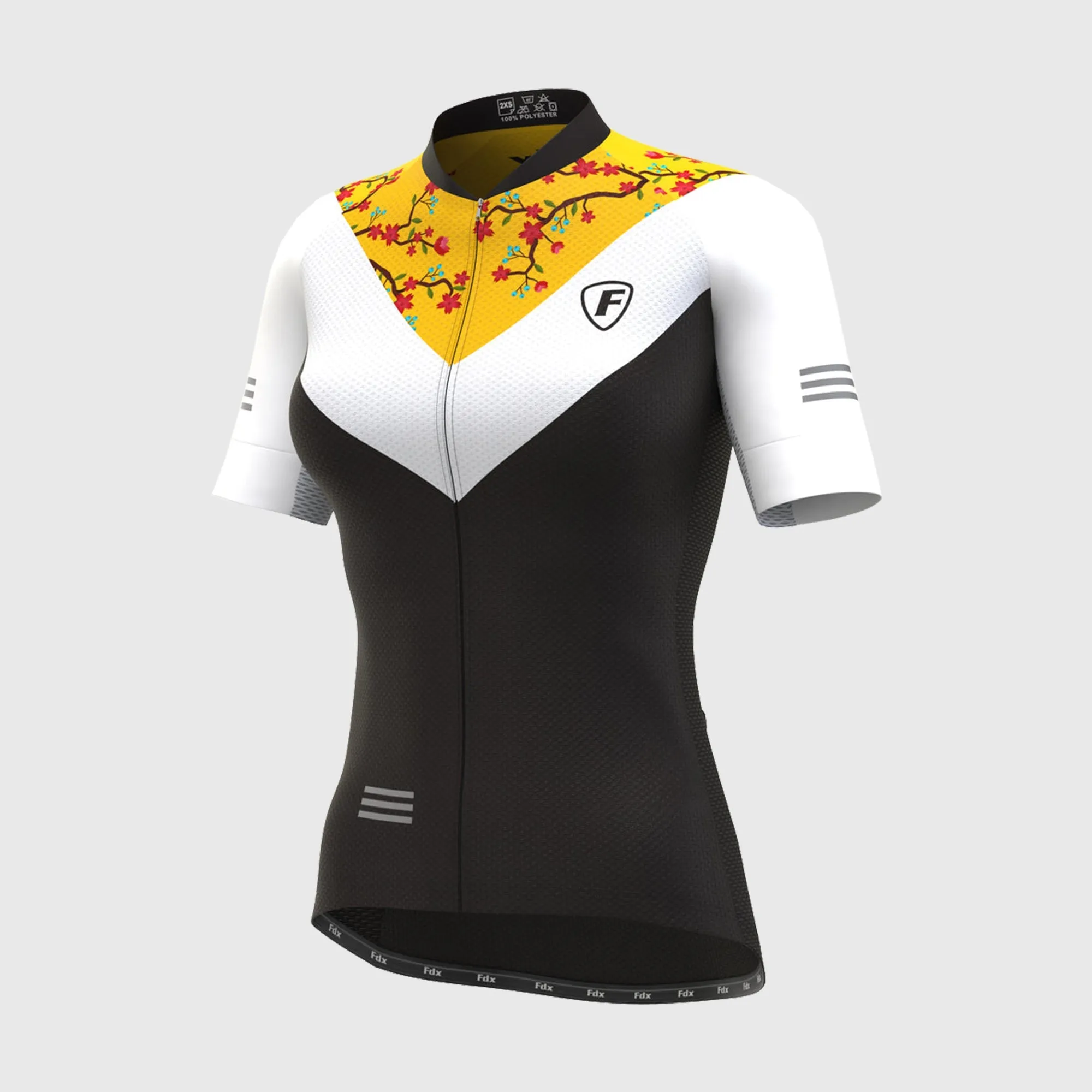 Fdx Velos Yellow Women's & Girl's Short Sleeve Summer Cycling Jersey