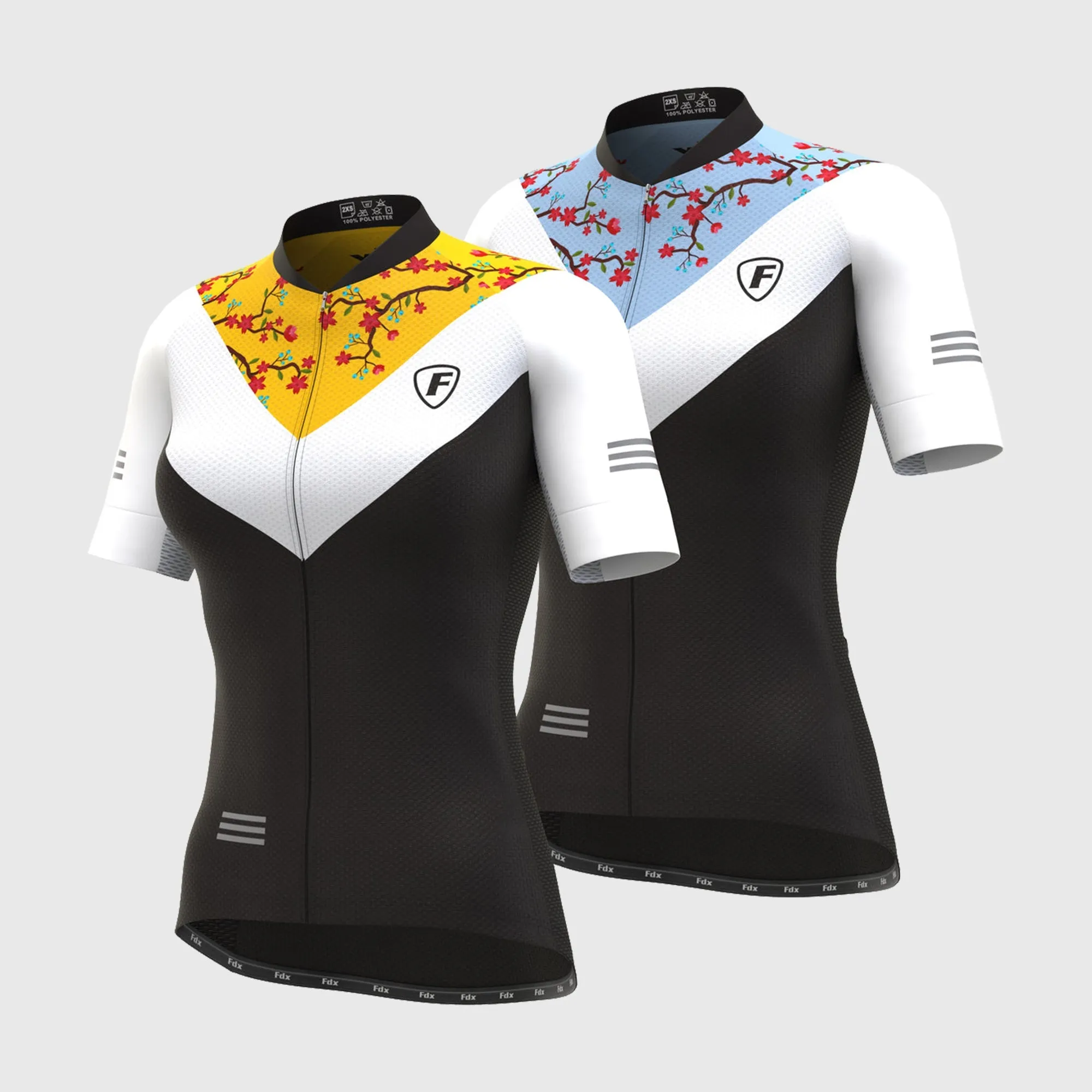 Fdx Velos Yellow Women's & Girl's Short Sleeve Summer Cycling Jersey