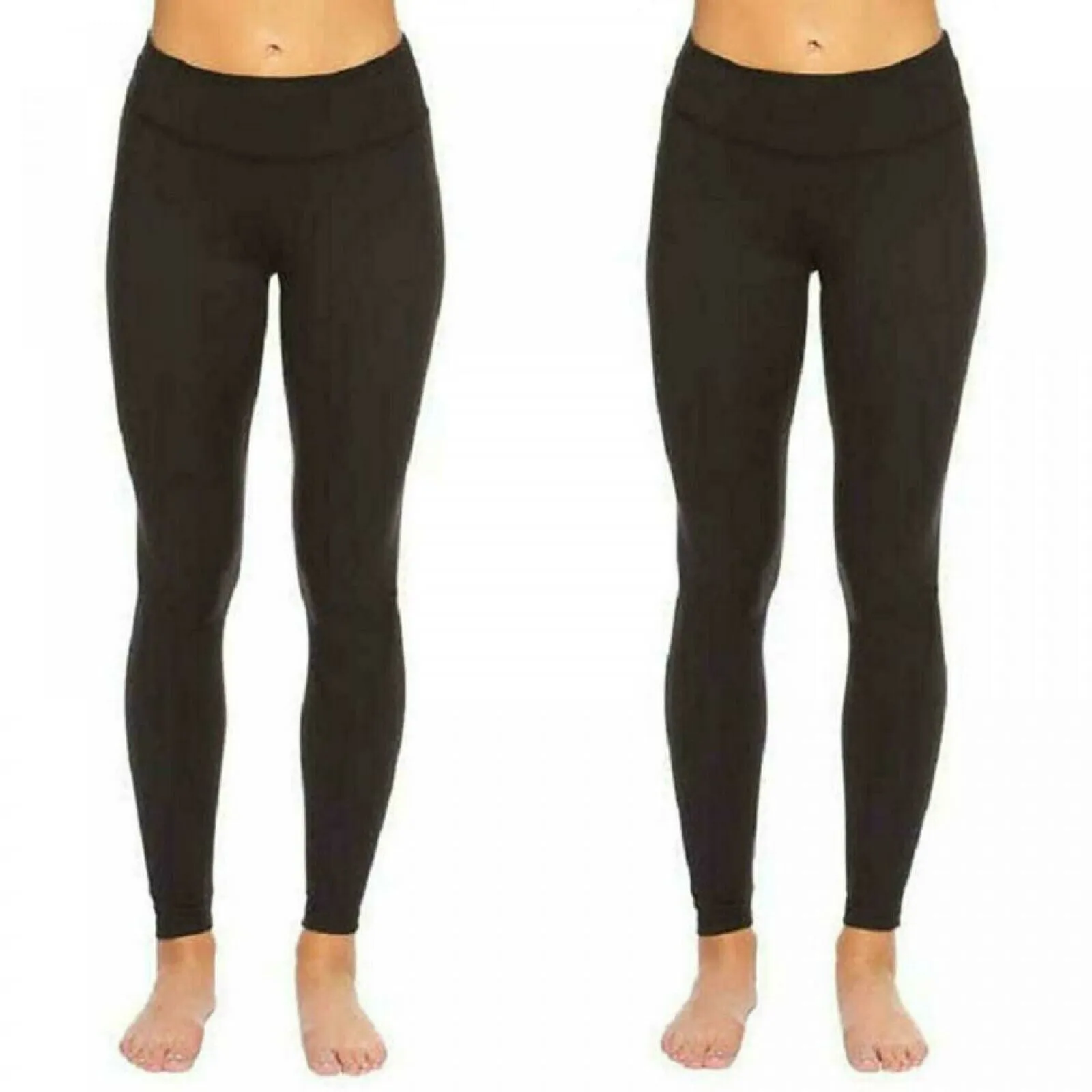 Felina Women's 2 Pack Wide Waistband Sueded Lightweight Leggings