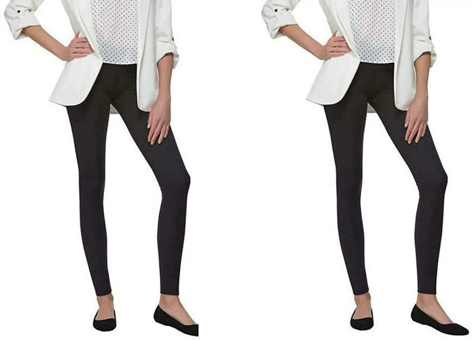 Felina Women's 2 Pack Wide Waistband Sueded Lightweight Leggings