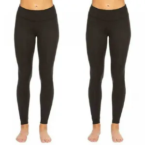 Felina Women's 2 Pack Wide Waistband Sueded Lightweight Leggings