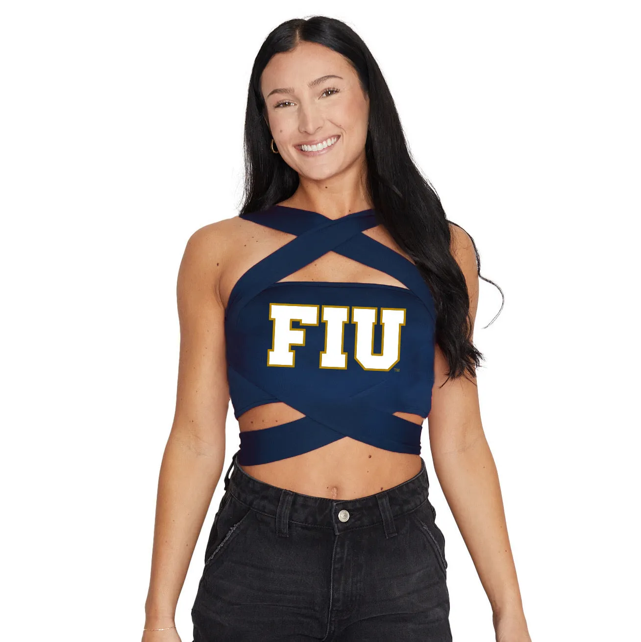 FIU Panthers Navy Multi Way Bandeau Top