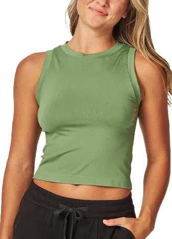 FLAT SEAMLESS CREW-NECK CROP TOP(NINA01) <Bundle>