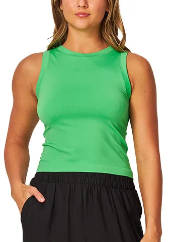 FLAT SEAMLESS CREW-NECK CROP TOP(NINA01) <Bundle>