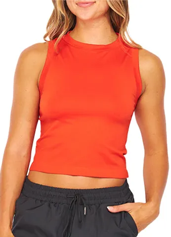 FLAT SEAMLESS CREW-NECK CROP TOP(NINA01) <Bundle>