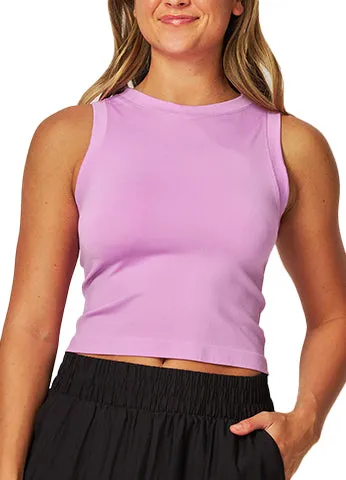 FLAT SEAMLESS CREW-NECK CROP TOP(NINA01) <Bundle>