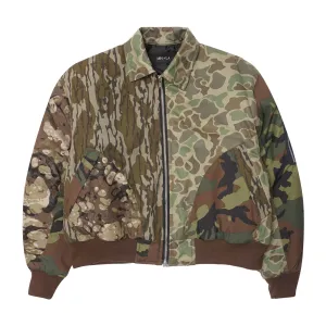 FLIGHT BOMBER JACKET IN PATCHWORK CAMO