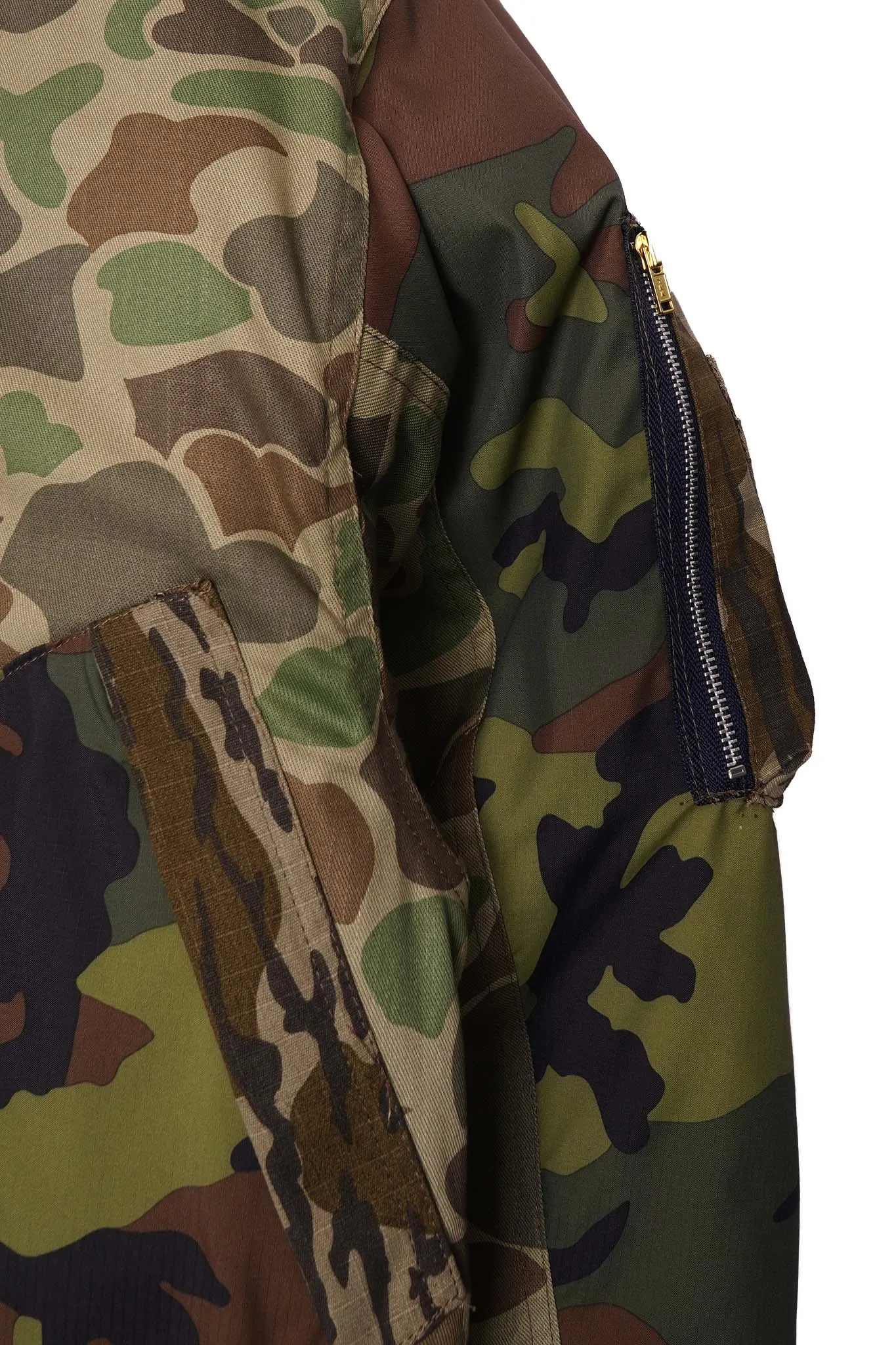 FLIGHT BOMBER JACKET IN PATCHWORK CAMO