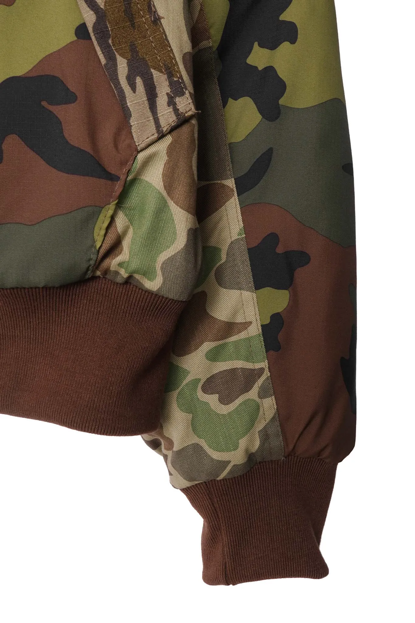 FLIGHT BOMBER JACKET IN PATCHWORK CAMO