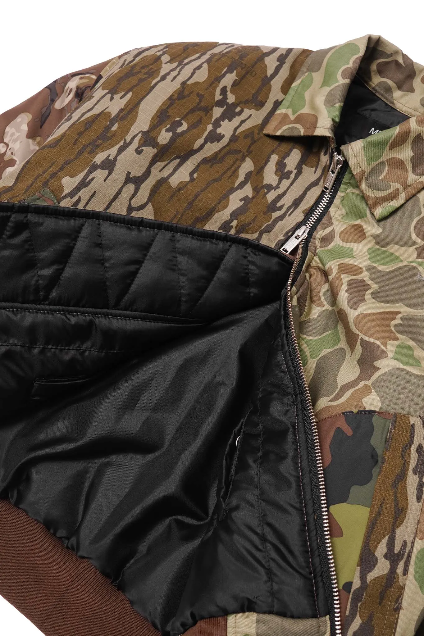 FLIGHT BOMBER JACKET IN PATCHWORK CAMO