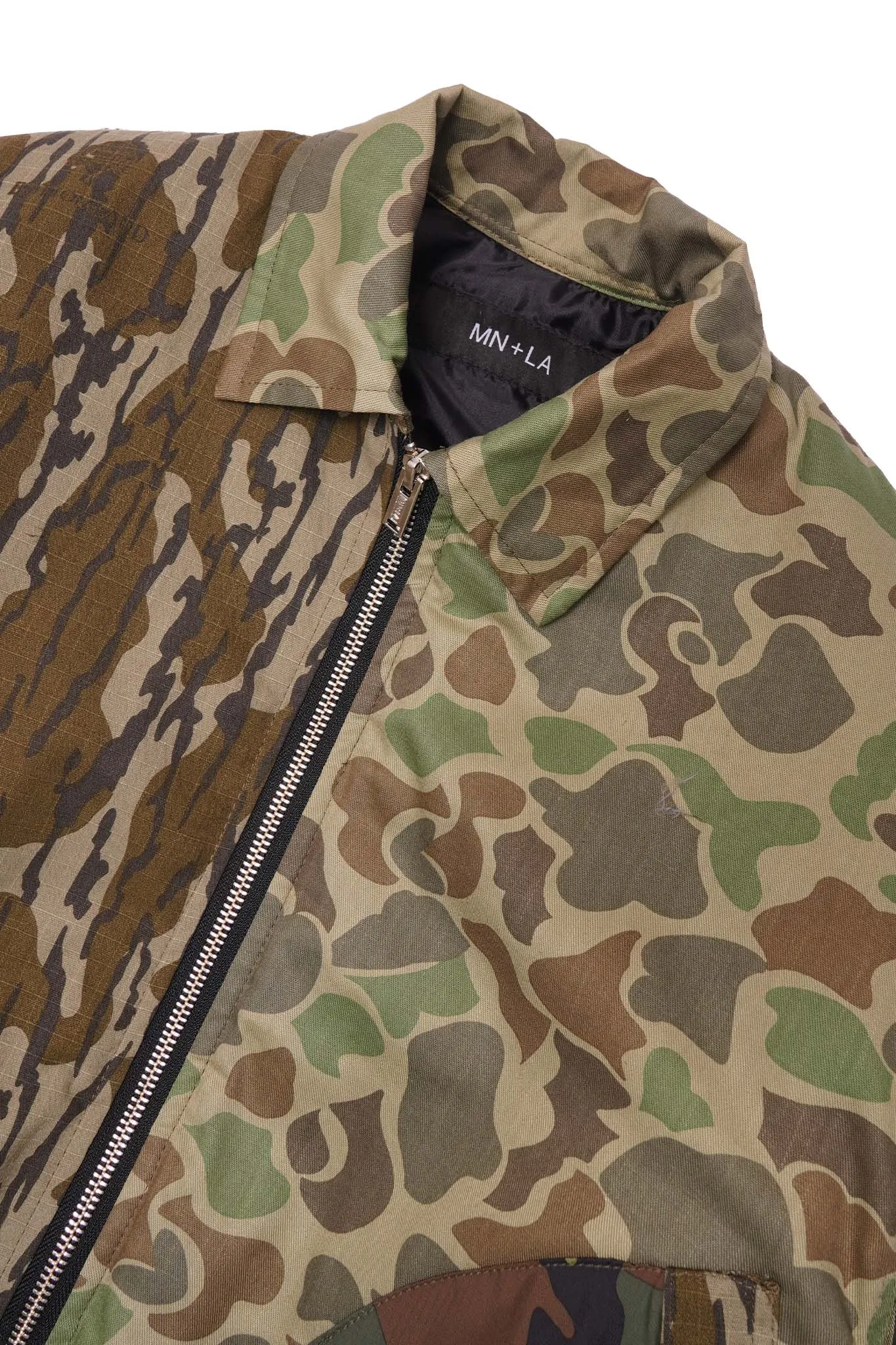 FLIGHT BOMBER JACKET IN PATCHWORK CAMO